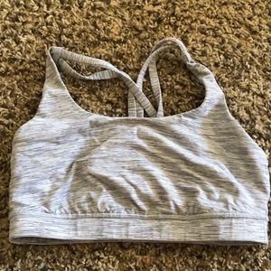 grey strip lululemon energy bra